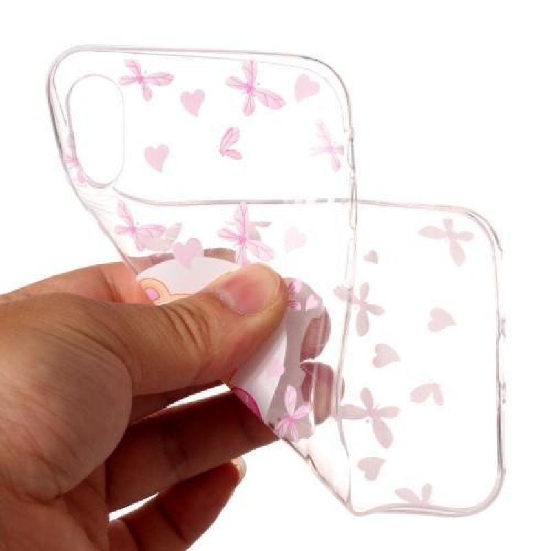 Bossi gelový obal na mobil iPhone X - srdcový méďa
