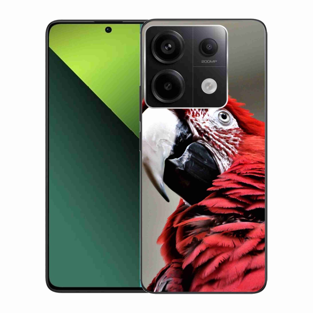Gelový obal mmCase na Xiaomi Redmi Note 13 Pro 5G/Poco X6 5G - papoušek ara červený