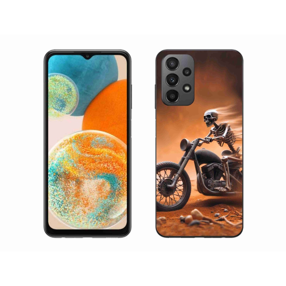 Gelový kryt mmCase na Samsung Galaxy A23 4G/5G - kostra na motorce
