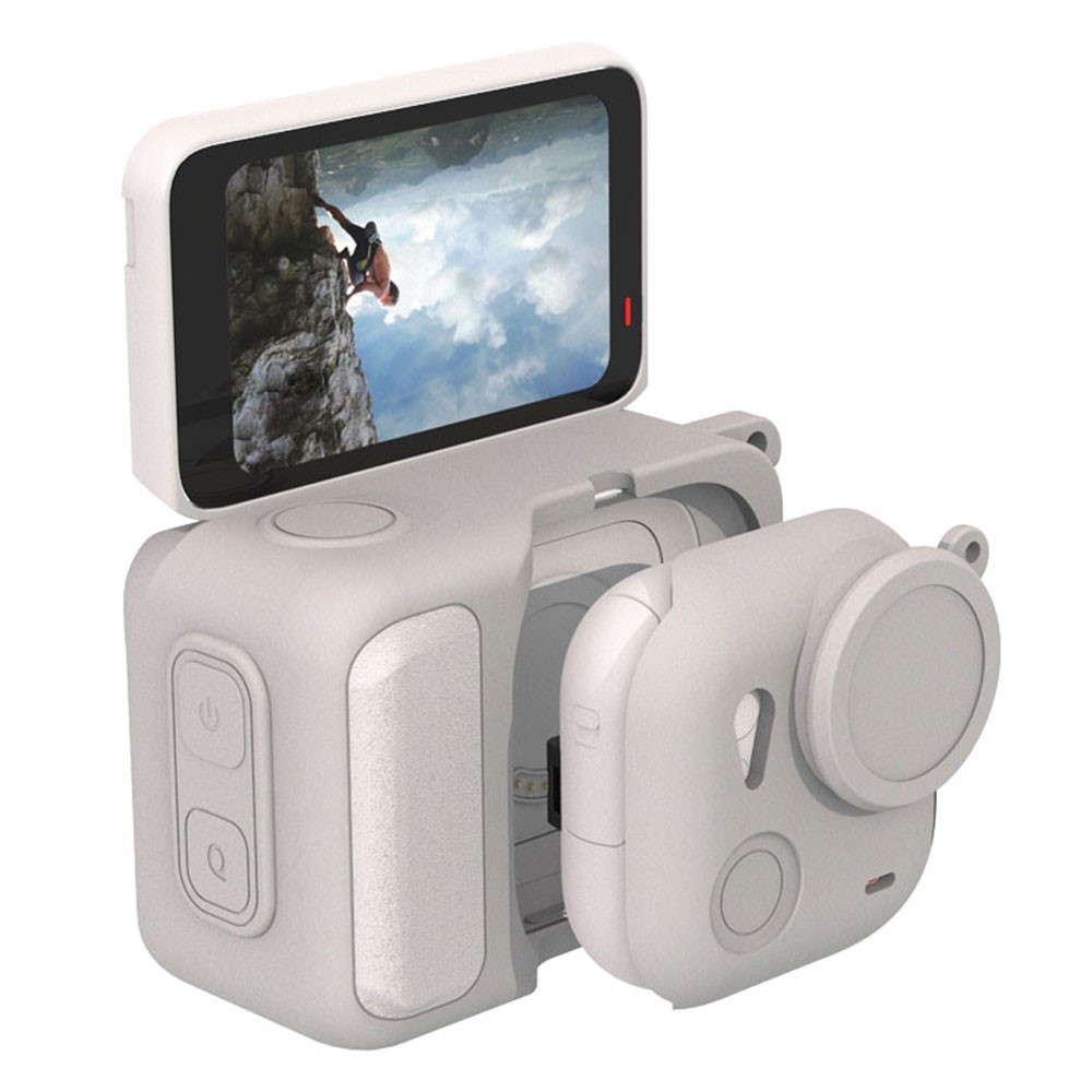 Silikonový ochranný obal s krytkou objektivu pro Insta360 GO Ultra – šedý