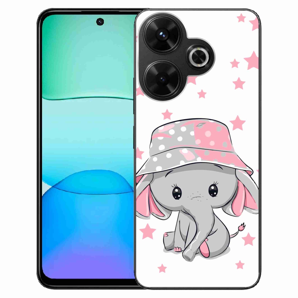 Gelový kryt mmCase na Xiaomi Redmi 13 4G/Poco M6 4G - růžový slon