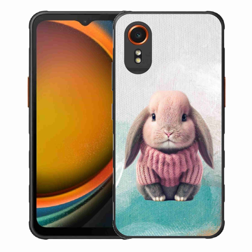 Gelový kryt mmCase na Samsung Galaxy Xcover 7 - králíček ve svetru