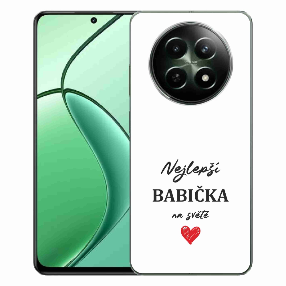 Gelový kryt mmCase na Realme 12 5G/12x 5G - nejlepší babička 1 bílé pozadí