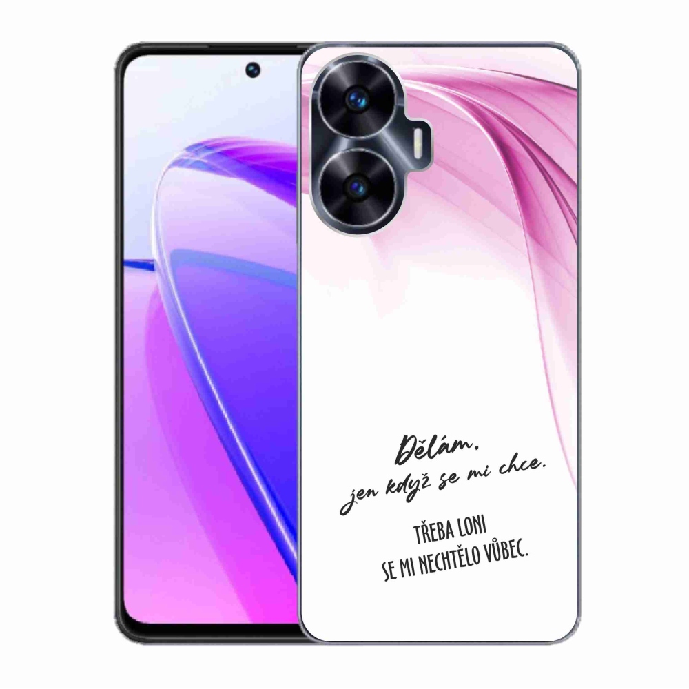 Gelový kryt mmCase na Realme C55 - vtipný text 12 bílé pozadí
