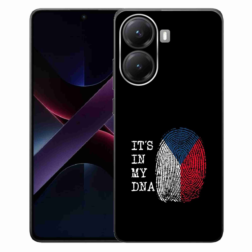 Gelový kryt mmCase na Xiaomi Poco X7 Pro 5G - vlajka otisk prstu černé pozadí