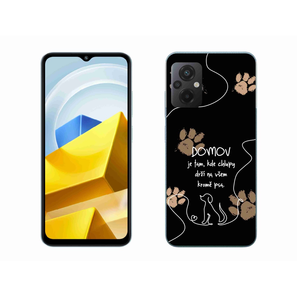 Gelový kryt mmCase na Xiaomi Poco M5 4G - psí motiv černé pozadí