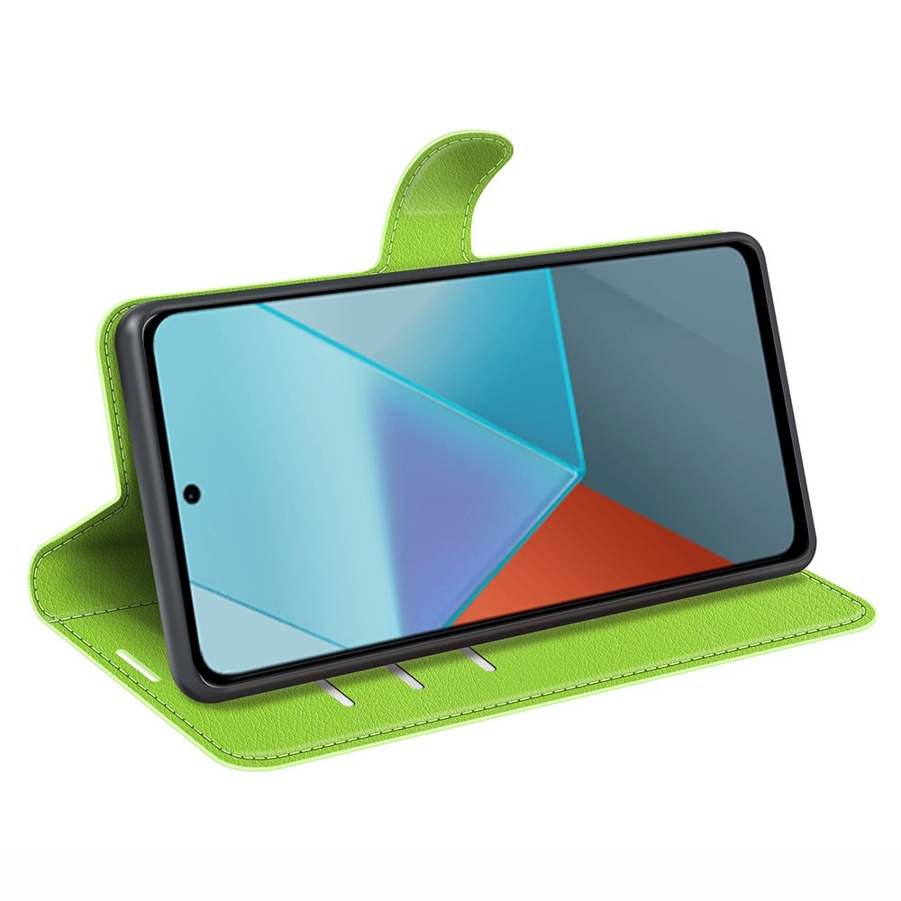 Litchi knížkové pouzdro na Xiaomi Redmi Note 13 Pro 5G/Poco X6 5G - zelené