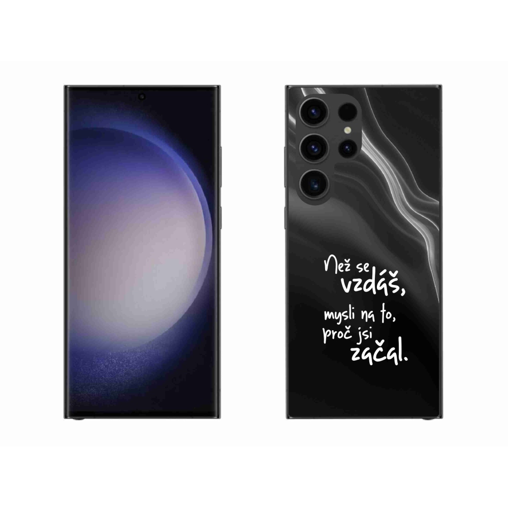 Gelový kryt mmCase na Samsung Galaxy S23 Ultra 5G - citát 2 černé pozadí