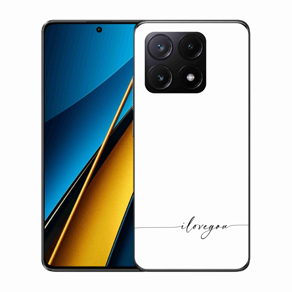 Gelový kryt mmCase na Xiaomi Poco X6 Pro 5G - I love you bílé pozadí