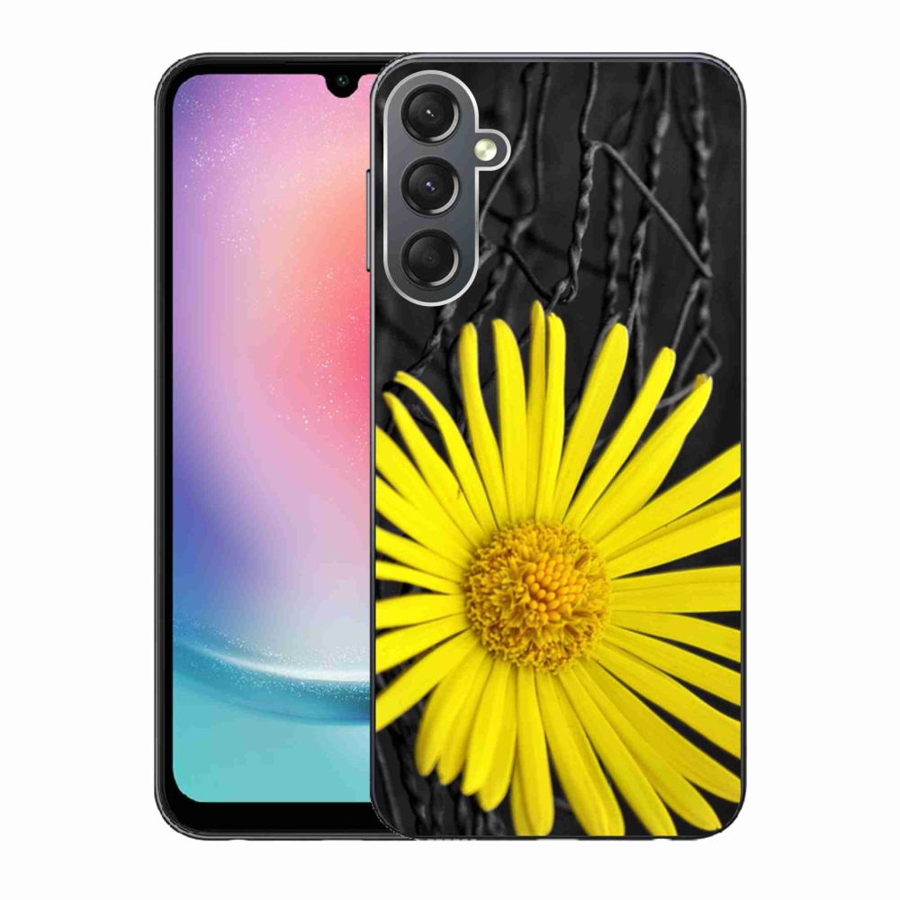 Gelový kryt mmCase na Samsung Galaxy A24 - žlutá květina