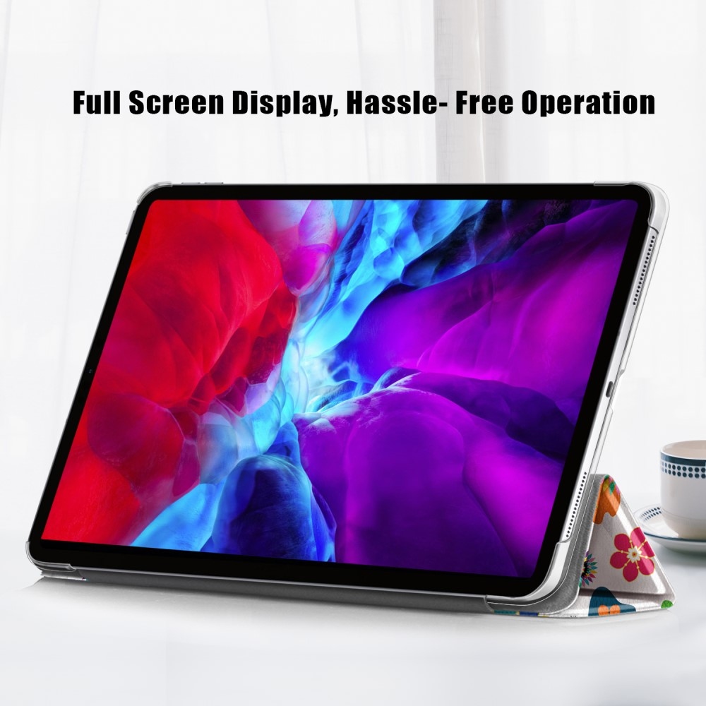 Patte chytré polohovatelné pouzdro na iPad Pro 12.9 (2020/21/22) - motýli a květy