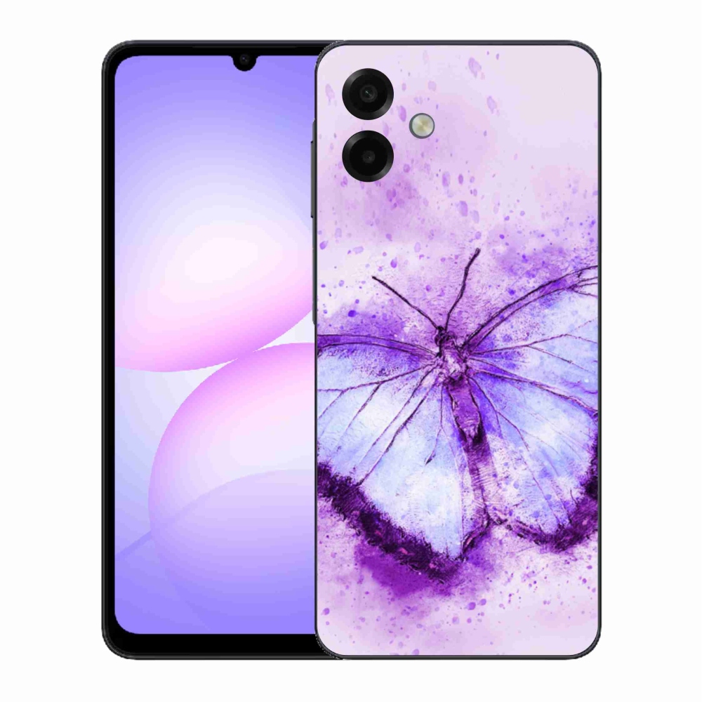 Gelový kryt mmCase na Samsung Galaxy A07 4G - fialový motýl