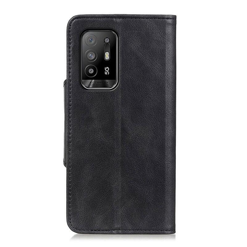 Brass PU kožené peněženkové pouzdro na mobil Oppo Reno 5 Z 5G - černé