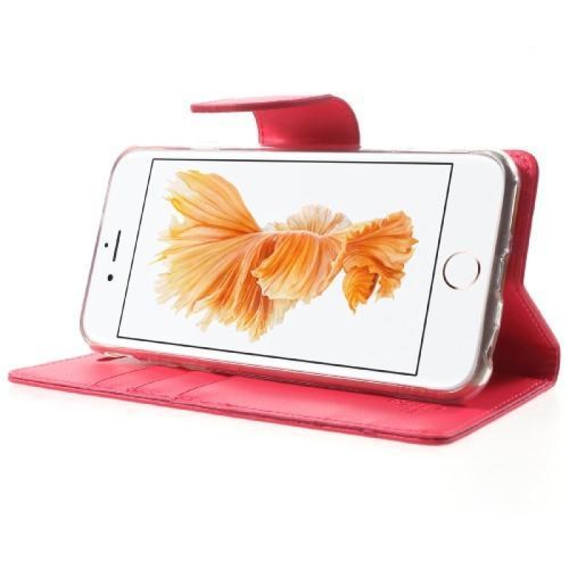 Bravodiary PU kožené knížkové pouzdro na iPhone 6 Plus a iPhone 6s Plus - rose