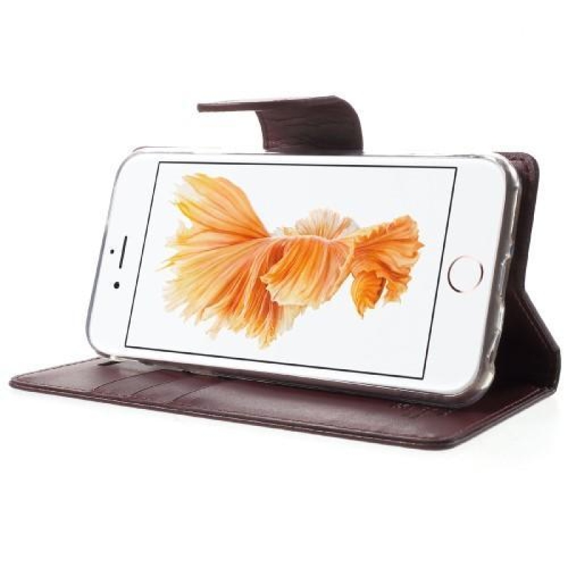 Bravodiary PU kožené knížkové pouzdro na iPhone 6 Plus a iPhone 6s Plus - vínové