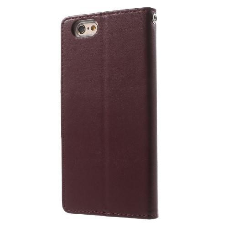 Bravodiary PU kožené knížkové pouzdro na iPhone 6 Plus a iPhone 6s Plus - vínové