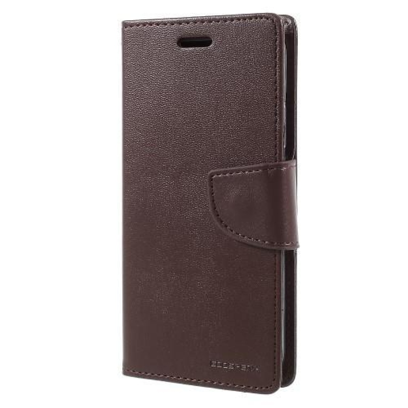 BravoDiary PU kožené zapínací pouzdro na iPhone X - coffee