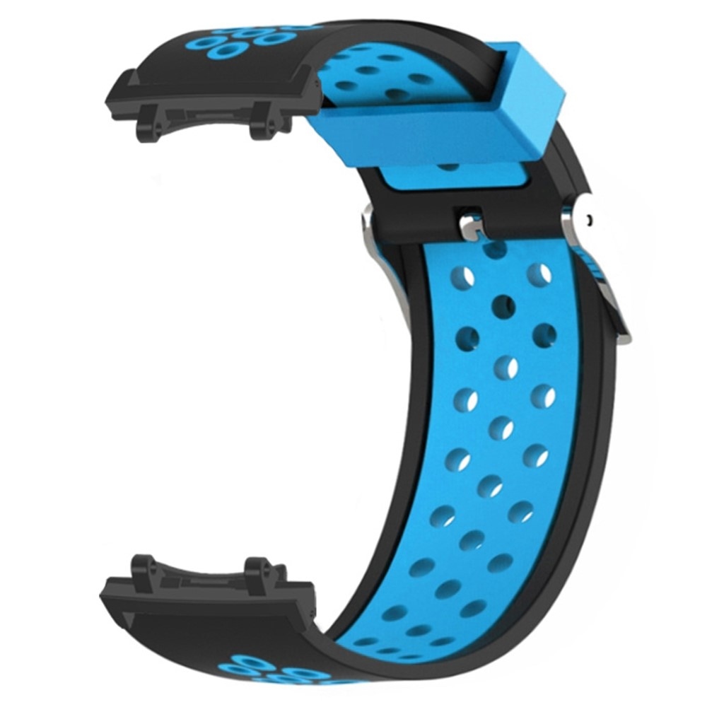 Breath silikonový řemínek na Amazfit T-Rex 3 - černý/modrý