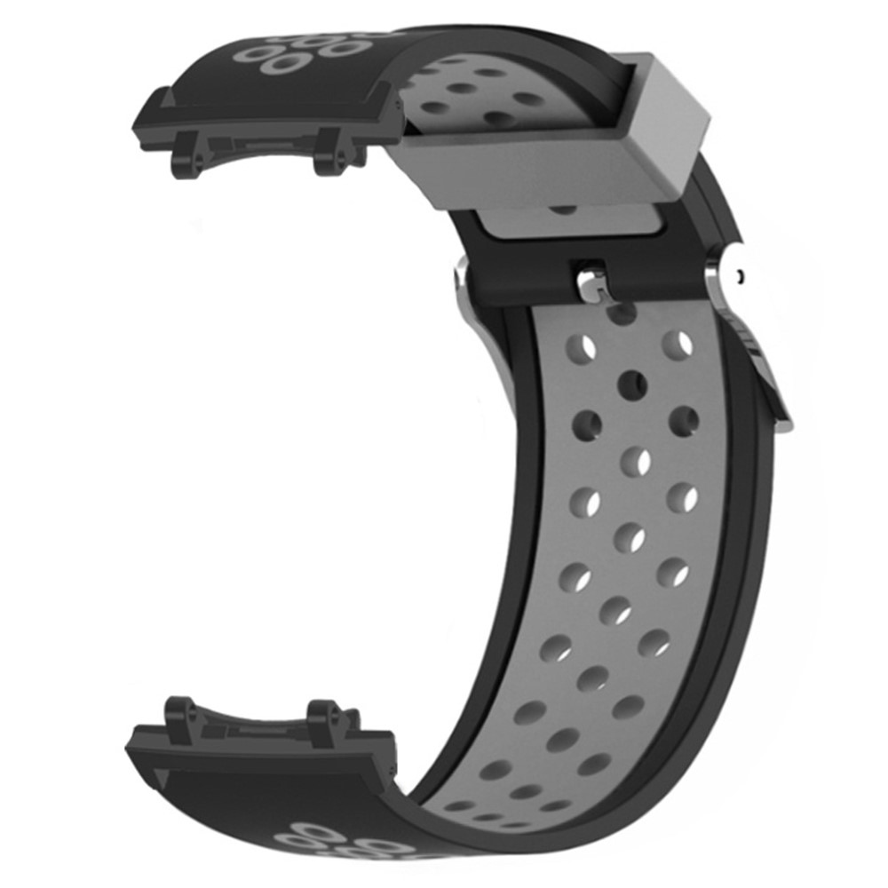 Breath silikonový řemínek na Amazfit T-Rex 3 - černý/šedý