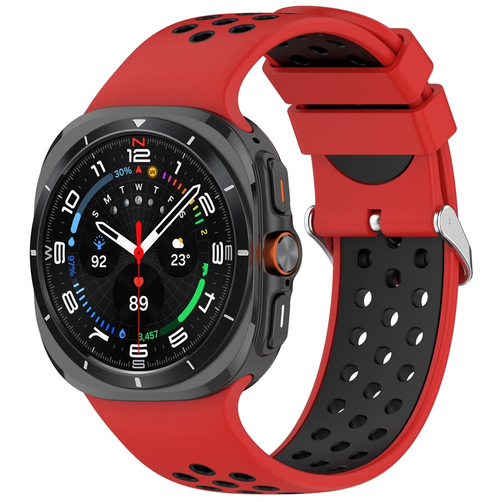 Breath silikonový řemínek na Samsung Galaxy Watch Ultra (2025) 47mm - červený/černý