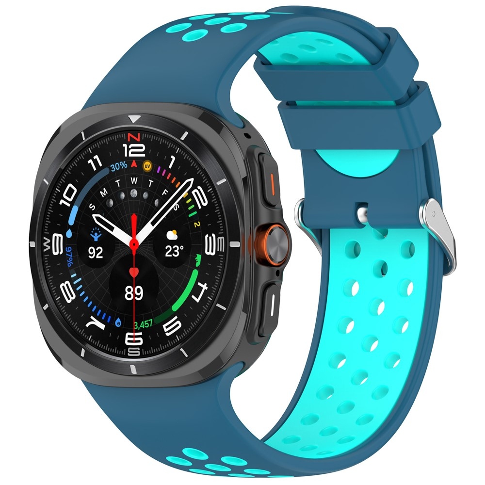 Breath silikonový řemínek na Samsung Galaxy Watch Ultra (2025) 47mm - modrý/světlemodrý