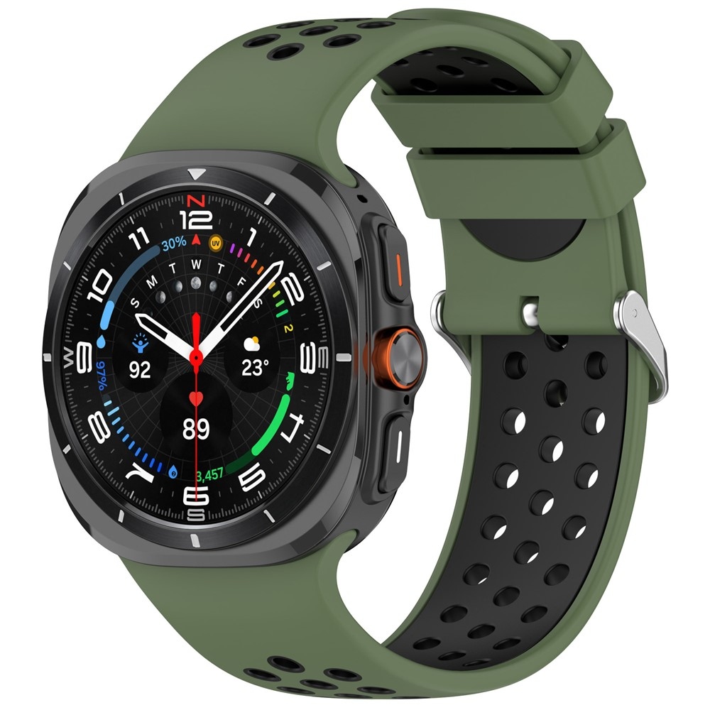 Breath silikonový řemínek na Samsung Galaxy Watch Ultra (2025) 47mm - zelený/černý