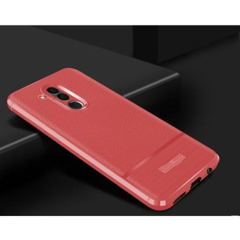 Brush odolný silikonový obal pro Huawei Mate 20 Lite - červený