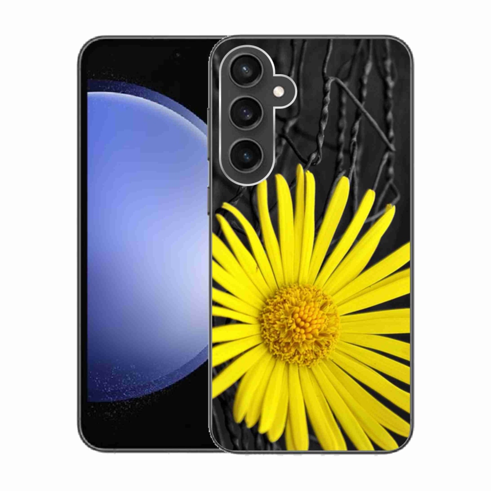 Gelový kryt mmCase na Samsung Galaxy S23 FE - žlutá květina