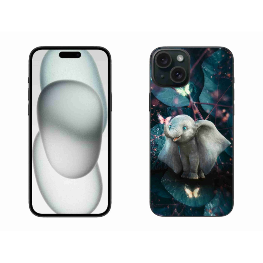 Gelový kryt mmCase na iPhone 15 Plus - roztomilý slon