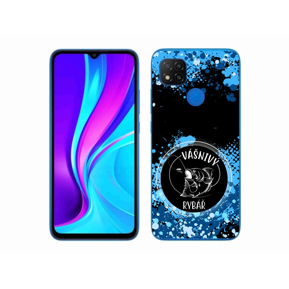 Gelový kryt mmCase na Xiaomi Redmi 9C - vášnivý rybář černé pozadí