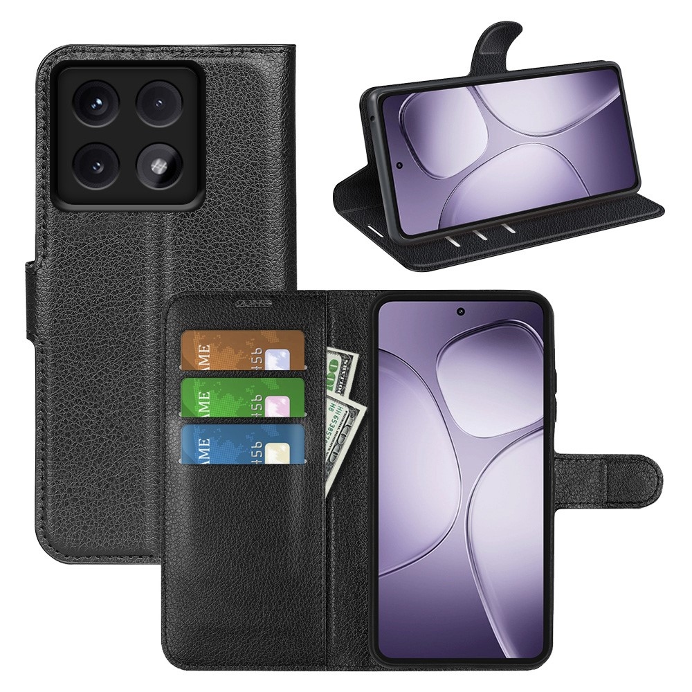 Litchi knížkové pouzdro na Xiaomi 14T Pro - černé