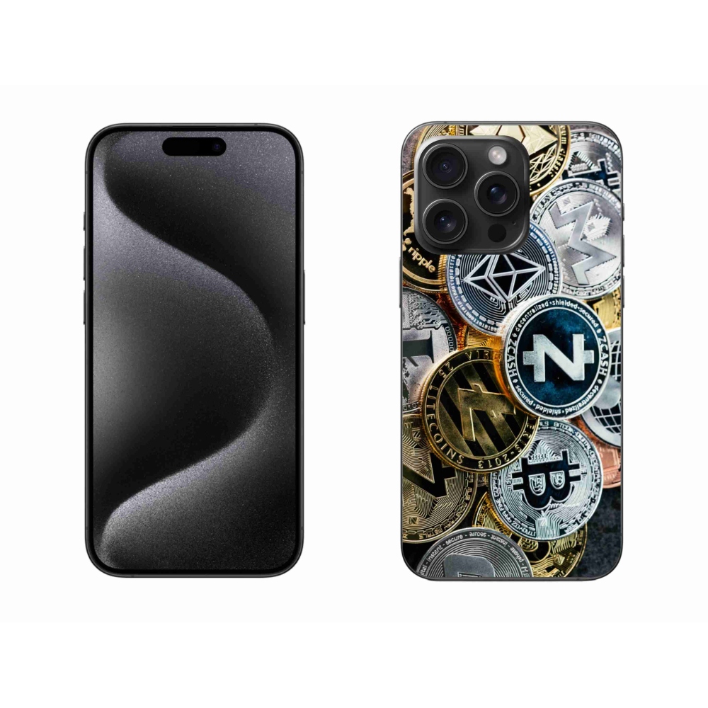 Gelový kryt mmCase na iPhone 15 Pro Max - kryptoměny