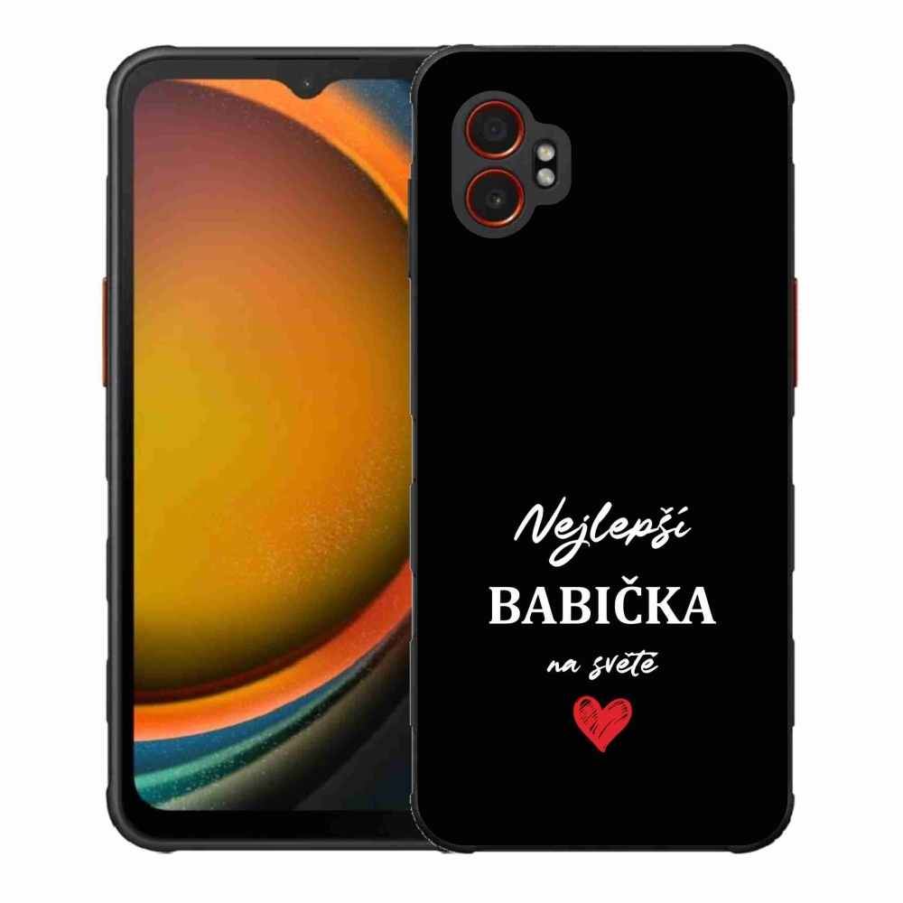 Gelový kryt mmCase na Samsung Galaxy Xcover 7 Pro - nejlepší babička 1 černé pozadí