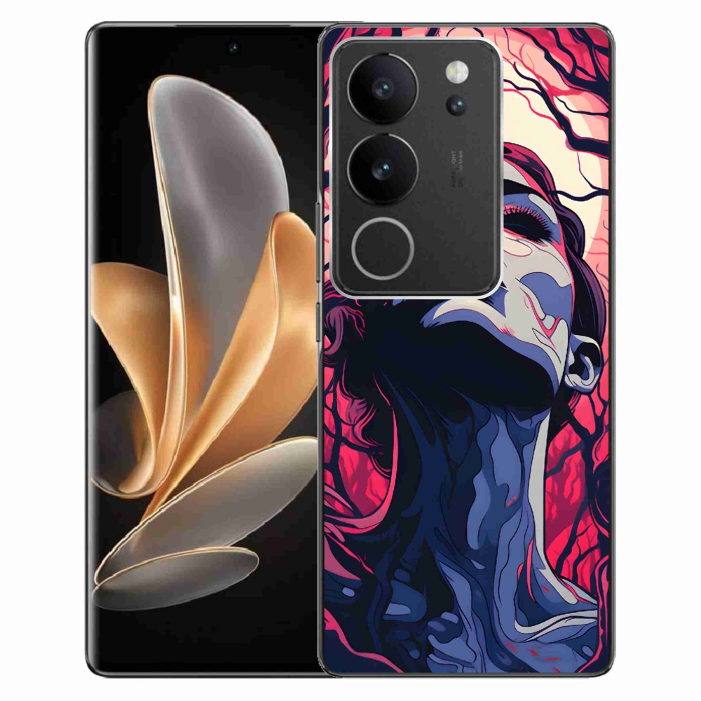 Gelový kryt mmCase na Vivo V29 5G - abstraktní obličej