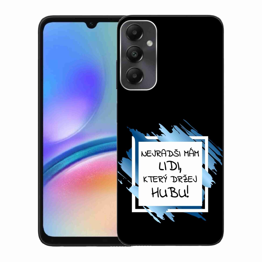 Gelový kryt mmCase na Samsung Galaxy A05s - vtipný text 7 bíločerné pozadí