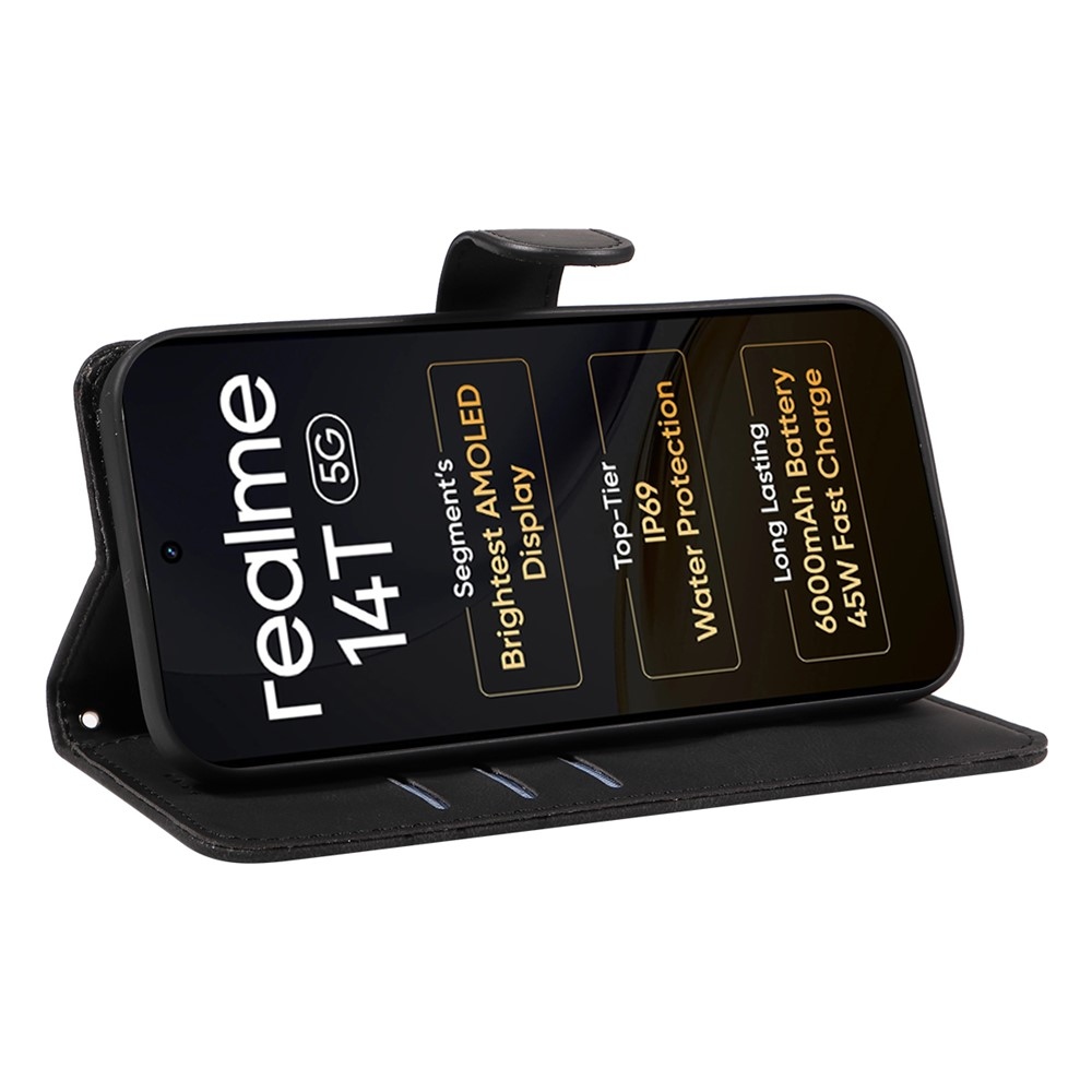 Curved knížkové pouzdro na Realme 14 5G/14T 5G - černé