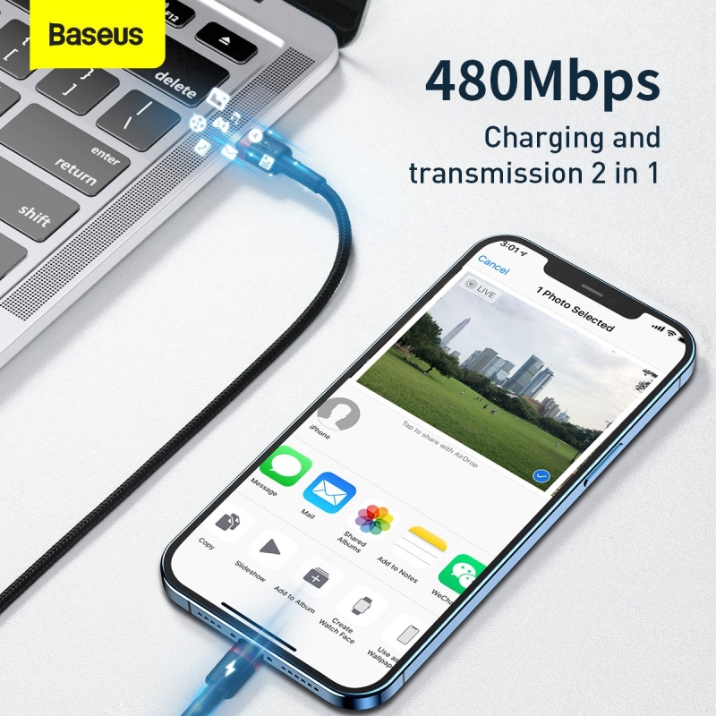 Baseus Cafule Datový Kabel USB-C - Lighting 20W 1m Red/Black
