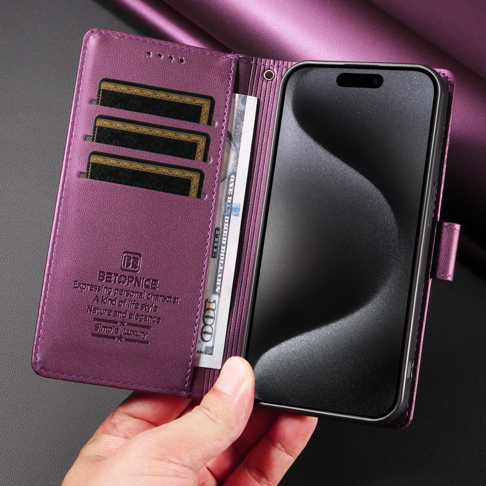 BTP knížkové pouzdro na iPhone 18 Pro Max/17 Pro Max - fialové