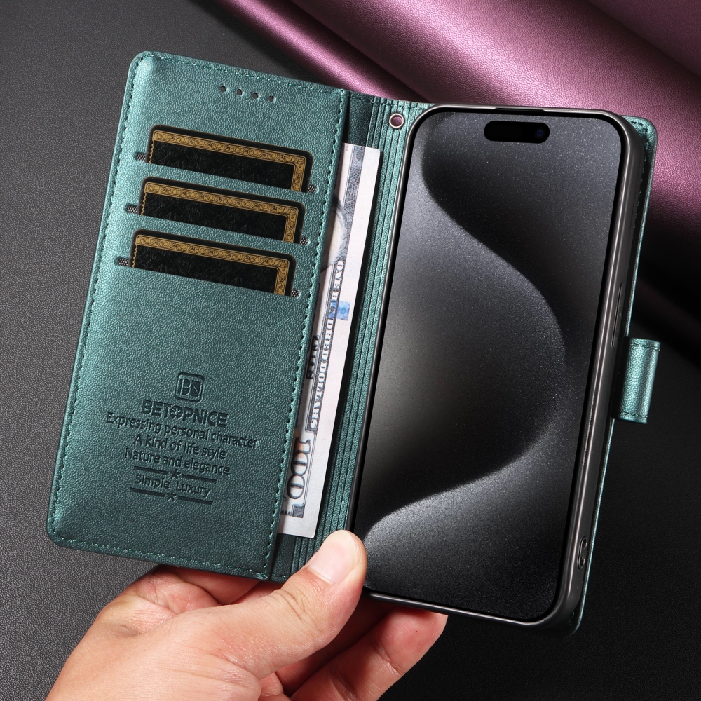 BTP knížkové pouzdro na iPhone 18 Pro Max/17 Pro Max - zelené