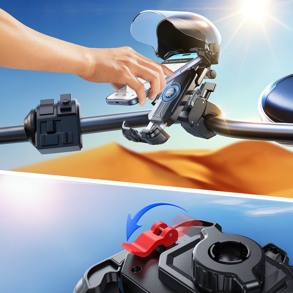 Držák na kolo a motorku Joyroom JR-ZS526 se sluneční clonou – černý