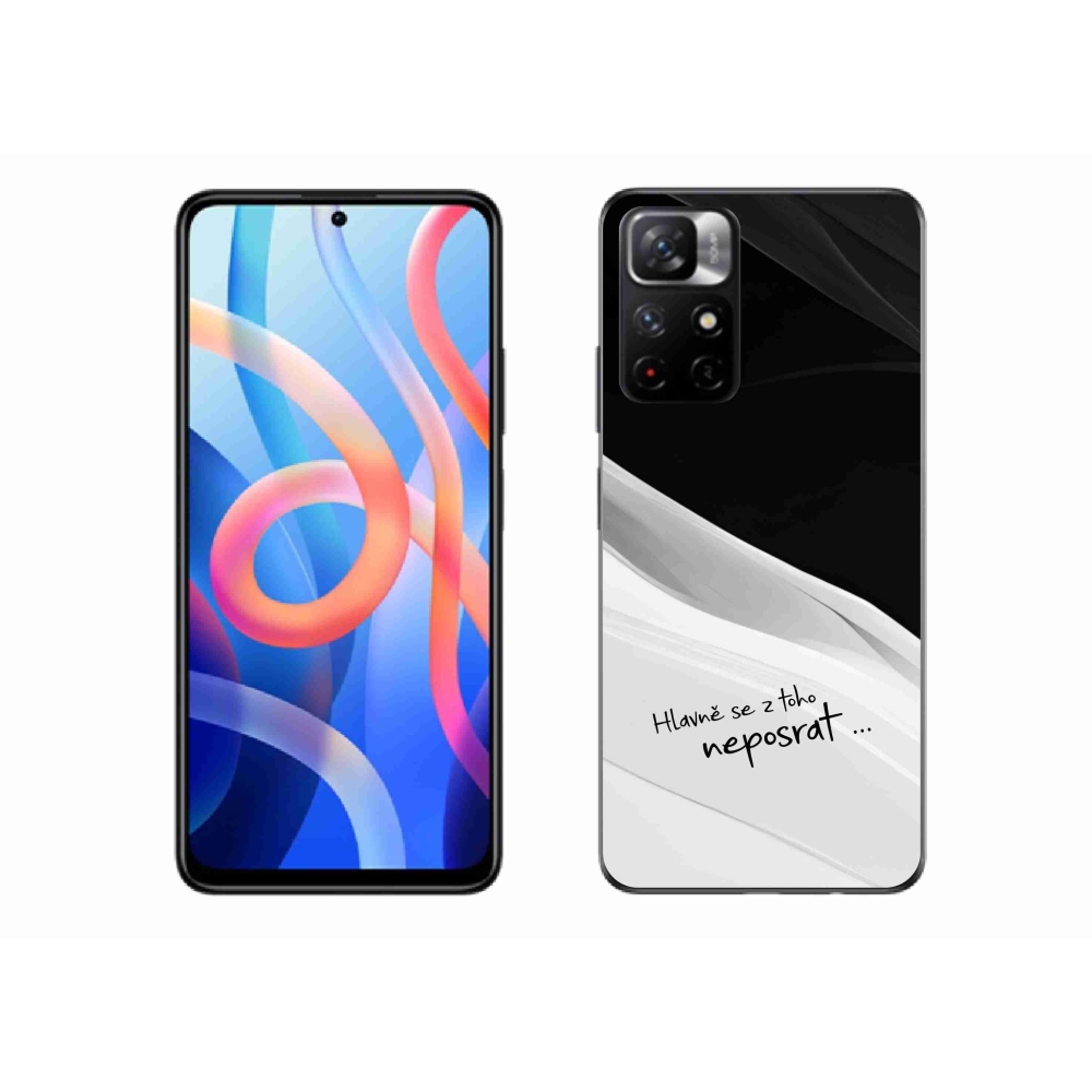 Gelový kryt mmCase na Xiaomi Redmi Note 11S 5G - vtipný text 13 bíločerné pozadí