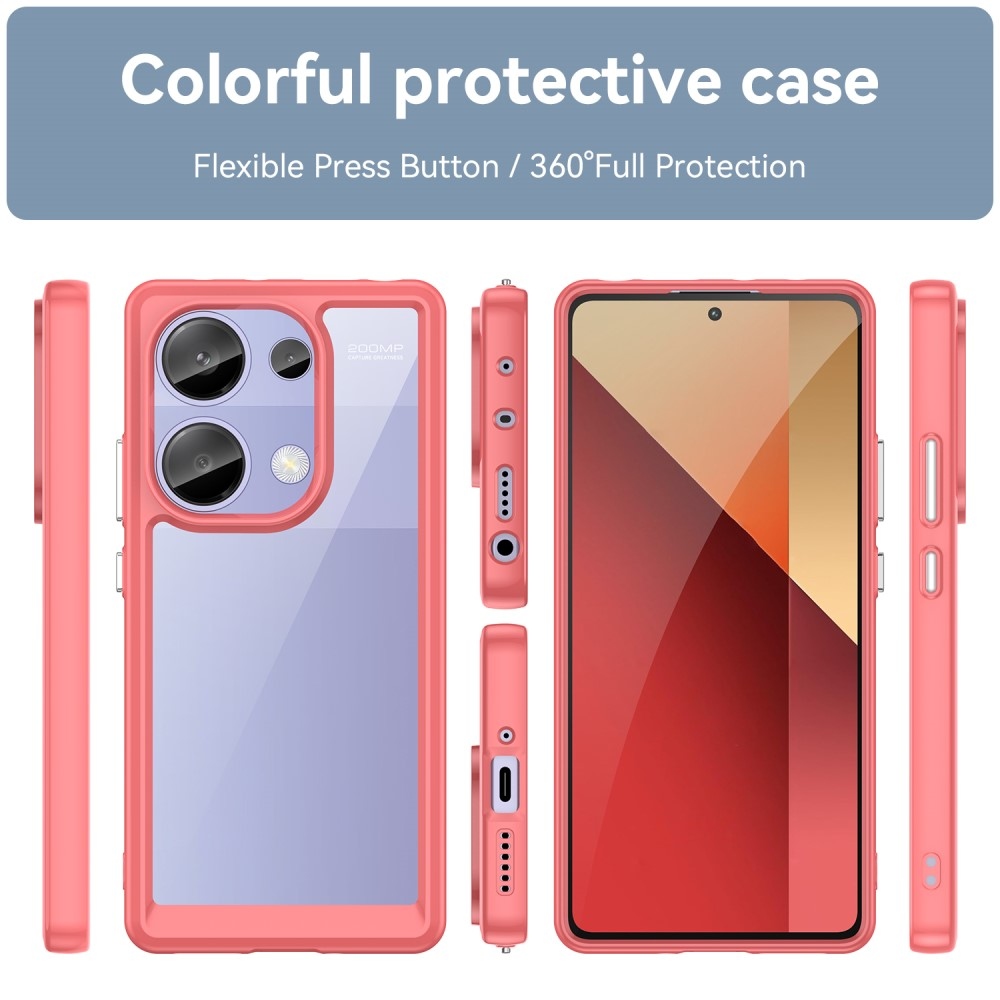 Gelový obal s pevnými zády pro Xiaomi Redmi Note 13 Pro 4G/Poco M6 Pro - červený