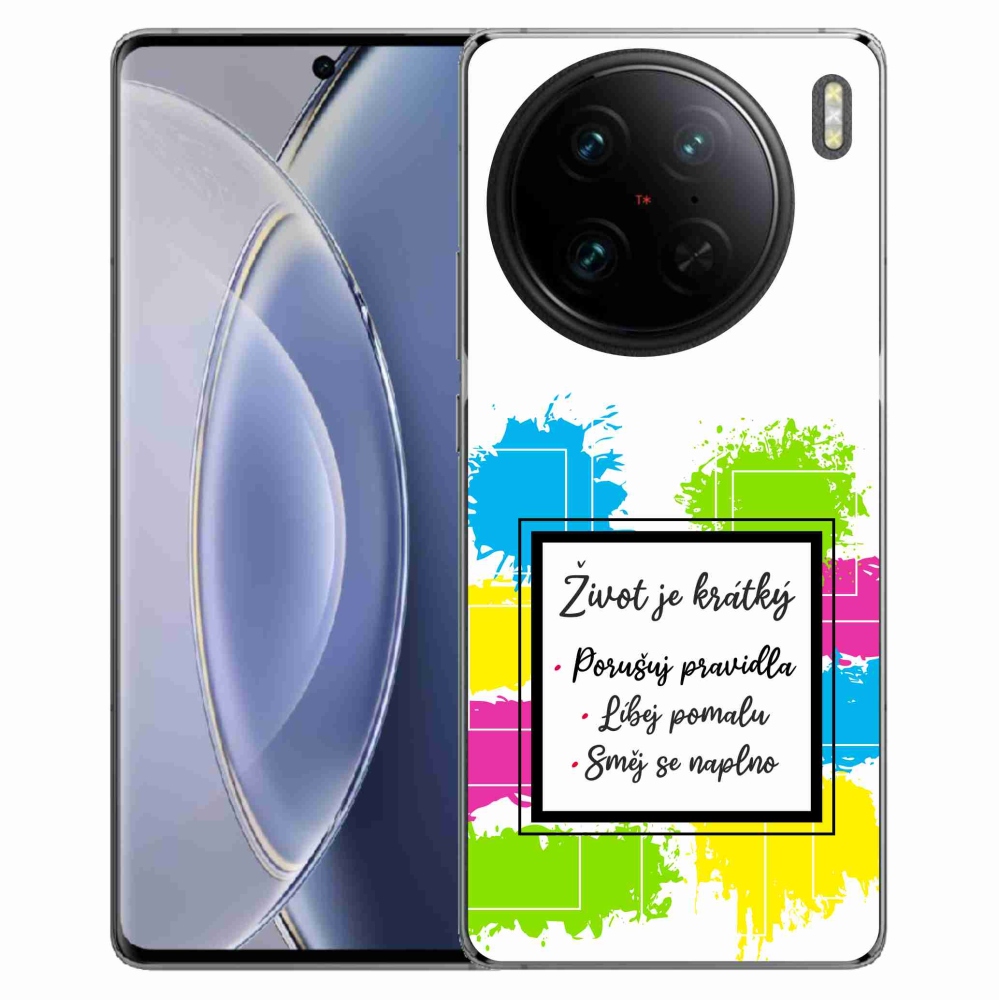 Gelový kryt mmCase na Vivo X90 Pro - citát 5 bílé pozadí