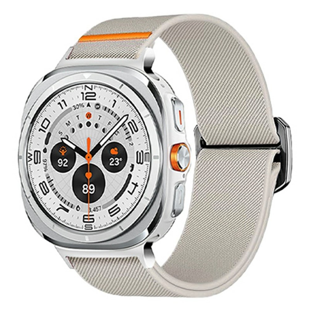 Bull nylonový elastický řemínek na Samsung Galaxy Watch Ultra (2025) 47mm - béžový