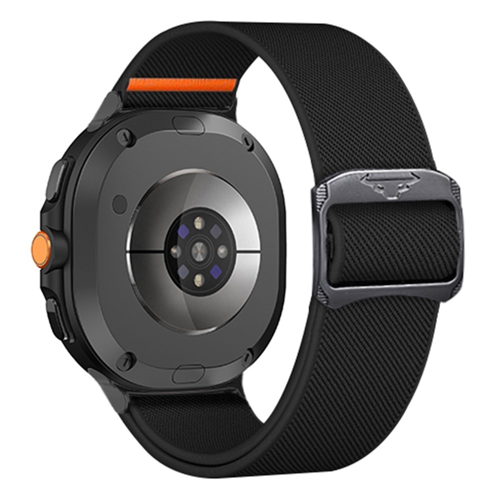 Bull nylonový elastický řemínek na Samsung Galaxy Watch8 Classic 46mm/Watch8 44mm/40mm - černý