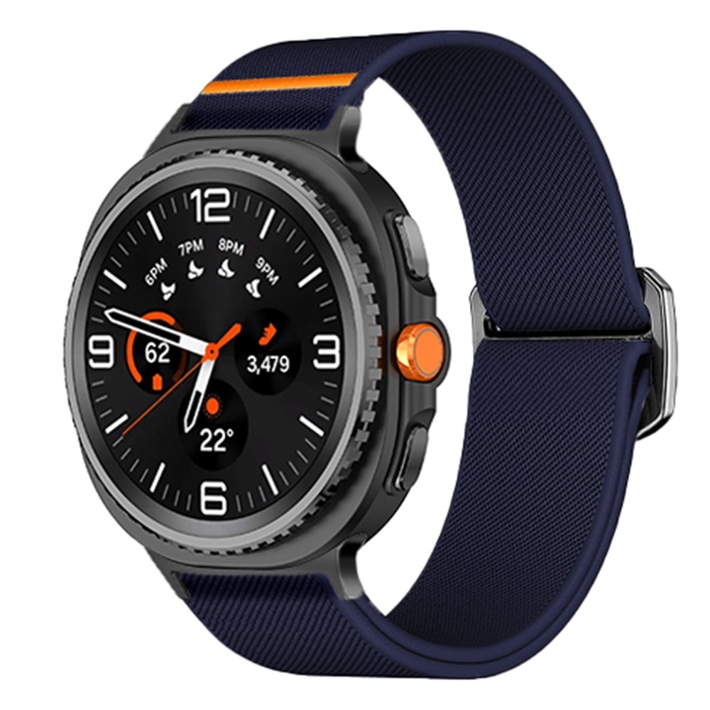 Bull nylonový elastický řemínek na Samsung Galaxy Watch8 Classic 46mm/Watch8 44mm/40mm - tmavěmodrý