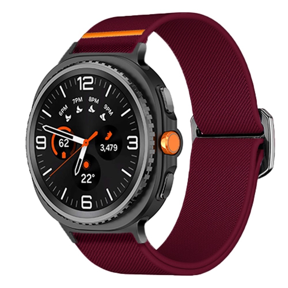 Bull nylonový elastický řemínek na Samsung Galaxy Watch8 Classic 46mm/Watch8 44mm/40mm - vínový