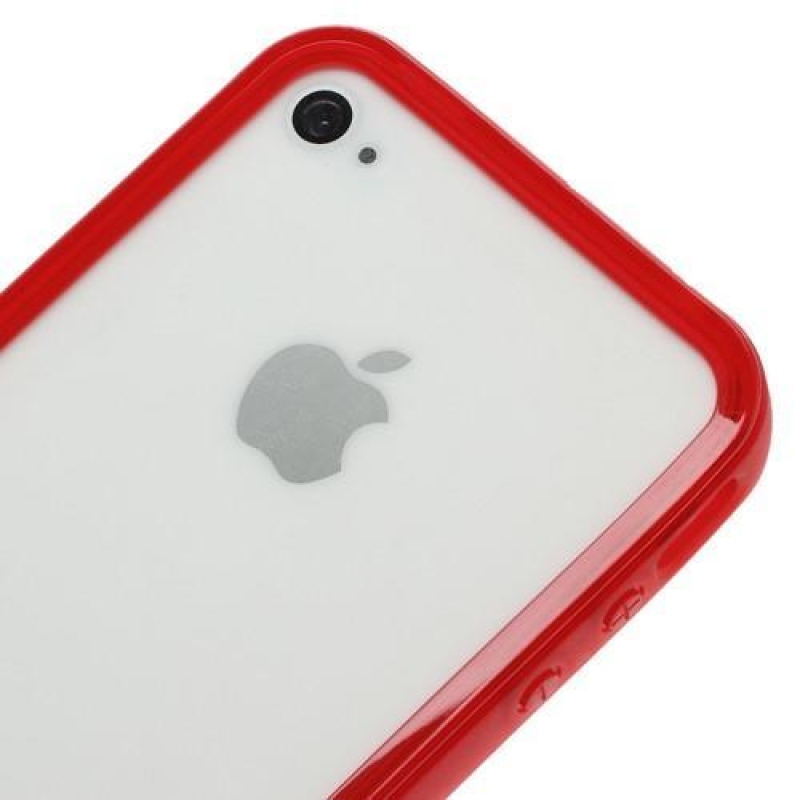 Bumper style gelový rámeček na iPhone 4 a iPhone 4s - červený