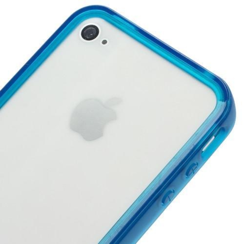 Bumper style gelový rámeček na iPhone 4 a iPhone 4s - modrý