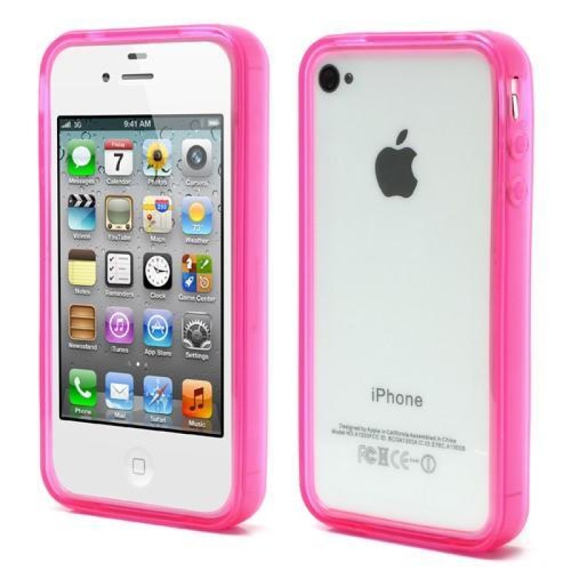 Bumper style gelový rámeček na iPhone 4 a iPhone 4s - rose